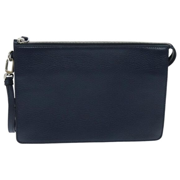 Prada Vitello Navy Leather Clutch Bag (Pre-Owned) - Picture 2 of 16